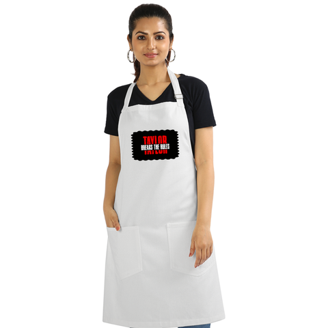 Apron | Onesize Unisex Adult | Cotton DTG Printed | Pockets & Adjustable Straps | Personalized | DTG | Bold | Individuality | Rebellion | Everyday | Assertive - front - White - mockup 1