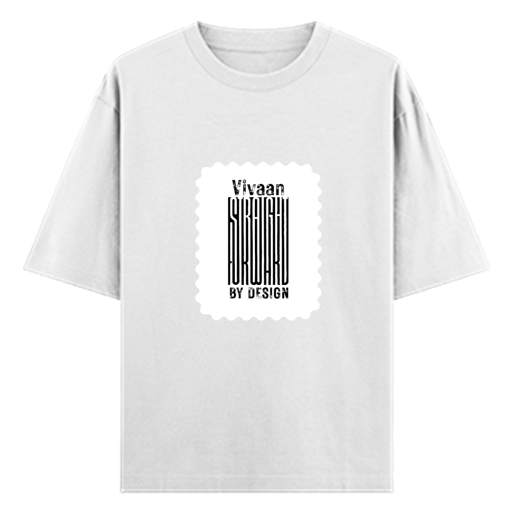 Oversized Standard T-Shirt | Unisex Oversized Fit | 180 GSM 100% Super Combed Cotton | DTF Print | Soft & Durable | Personalized | DTF | Typographic | Self-identity | Everyday | Assertive - front - White - mockup 1