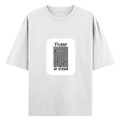 Oversized Standard T-Shirt | Unisex Oversized Fit | 180 GSM 100% Super Combed Cotton | DTF Print | Soft & Durable | Personalized | DTF | Typographic | Self-identity | Everyday | Assertive - front - White - mockup 1