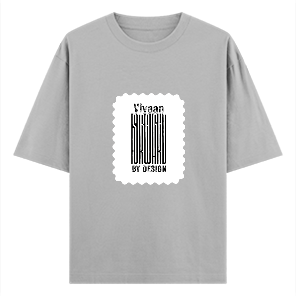 Oversized Classic T-Shirt | Unisex Oversized Fit | 100% Super-Combed Cotton | Pre-Shrunk & Ribbed Neck | Adults | Personalized | DTG | Typographic | Self-identity | Everyday | Assertive - front - Grey Melange - mockup 1