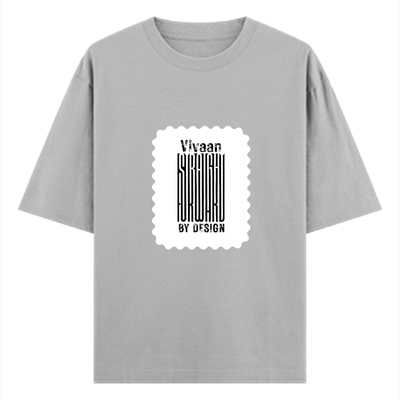 Oversized Classic T-Shirt | Unisex Oversized Fit | 100% Super-Combed Cotton | Pre-Shrunk & Ribbed Neck | Adults | Personalized | DTG | Typographic | Self-identity | Everyday | Assertive - front - Grey Melange - mockup 1