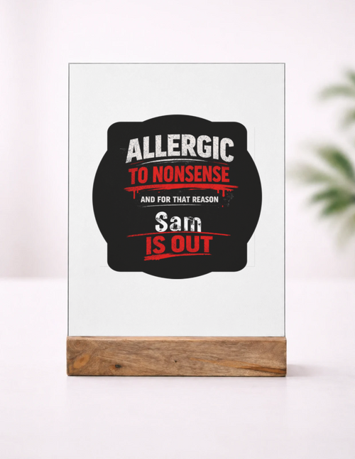 Acrylic Photo Frame | 5x7 Tabletop Display | UV Printed Acrylic & Wood Stand | Personalized Gift & Home Decor | Personalized | Grunge | Assertiveness | Everyday | Assertive - front_1 - mockup 2
