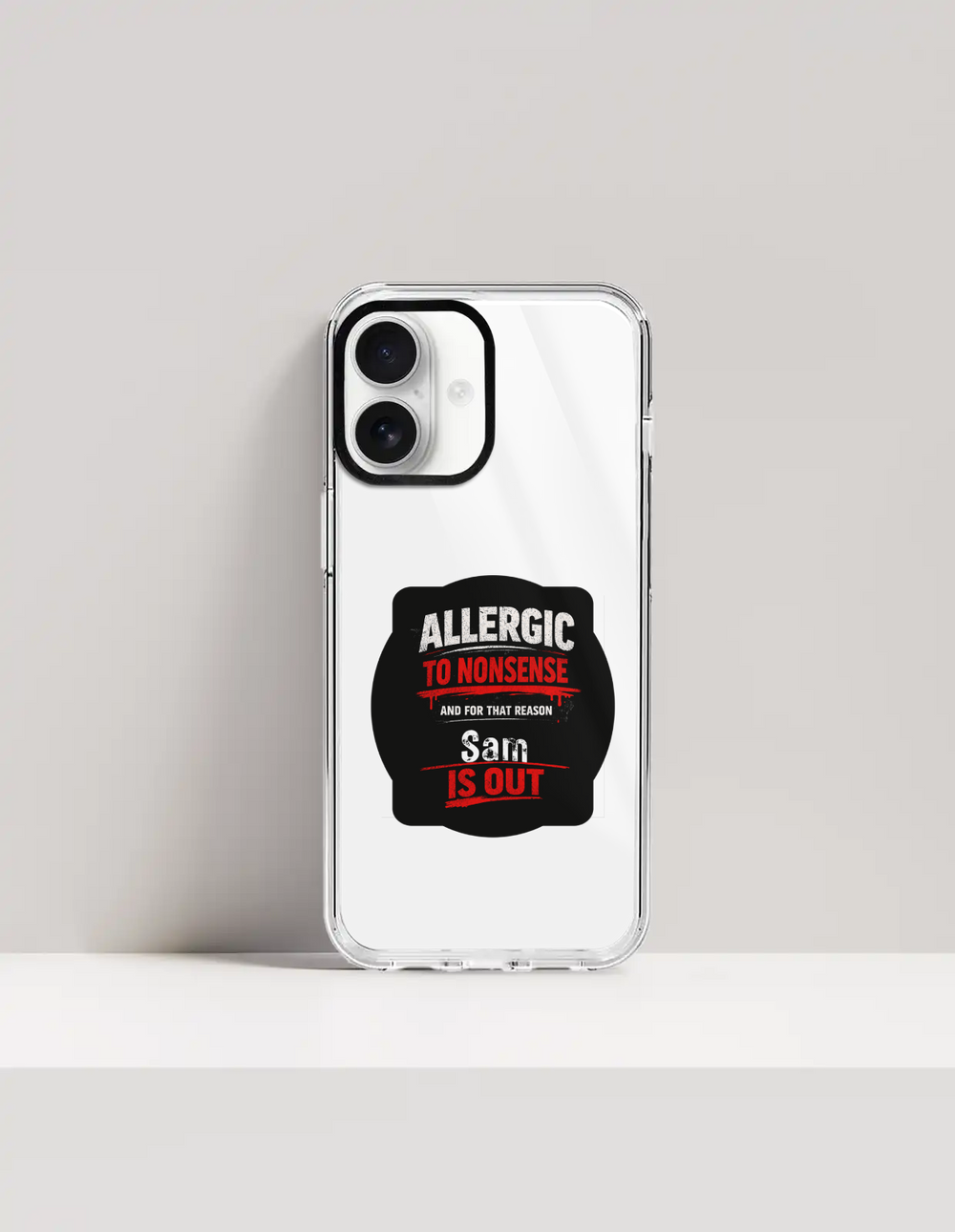 Hard Clear Case | iPhone | TPU Sides & PC Back | Detachable Camera Protector, Scratch-Proof | Unisex | Personalized | Grunge | Assertiveness | Everyday | Assertive - front_17 - 17 - mockup 1