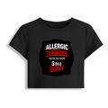Female Baby Tee | Cropped Fit, Gen Z | 95% Cotton 5% Spandex, DTG | Stretchable, Breathable, Pre-Shrunk | Women | Personalized | DTG | Grunge | Assertiveness | Everyday | Assertive - front - Black - mockup 1