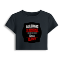 Female Baby Tee | Cropped Fit, Gen Z | 95% Cotton 5% Spandex, DTG | Stretchable, Breathable, Pre-Shrunk | Women | Personalized | DTG | Grunge | Assertiveness | Everyday | Assertive - front - Navy Blue - mockup 1