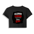 Female Baby Tee | Cropped Fit, Gen Z | 95% Cotton 5% Spandex, DTG | Stretchable, Breathable, Pre-Shrunk | Women | Personalized | DTG | Grunge | Assertiveness | Everyday | Assertive - back - Black - mockup 2
