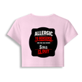 Female Baby Tee | Cropped Fit, Gen Z | 95% Cotton 5% Spandex, DTG | Stretchable, Breathable, Pre-Shrunk | Women | Personalized | DTG | Grunge | Assertiveness | Everyday | Assertive - back - Light Baby Pink - mockup 2