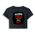 Female Baby Tee | Cropped Fit, Gen Z | 95% Cotton 5% Spandex, DTG | Stretchable, Breathable, Pre-Shrunk | Women | Personalized | DTG | Grunge | Assertiveness | Everyday | Assertive - back - Navy Blue - mockup 2