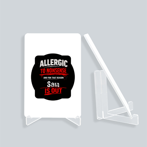 Acrylic Display Stand | 4x6 Inch | Clear Acrylic | UV Printed Tabletop | Customizable | Unisex | Personalized | Grunge | Assertiveness | Everyday | Assertive - front_2 - White - mockup 2