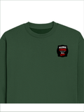 Oversized Sweatshirt | Roomy Relaxed Fit | 400 GSM Cotton Blend | Pre-Shrunk Drop Shoulder | Unisex Adult | Personalized | DTF | Grunge | Assertiveness | Everyday | Assertive - left pocket - Bottle Green - mockup 3