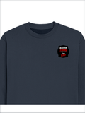 Oversized Sweatshirt | Roomy Relaxed Fit | 400 GSM Cotton Blend | Pre-Shrunk Drop Shoulder | Unisex Adult | Personalized | DTF | Grunge | Assertiveness | Everyday | Assertive - left pocket - Navy Blue - mockup 3