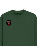 Oversized Sweatshirt | Roomy Relaxed Fit | 400 GSM Cotton Blend | Pre-Shrunk Drop Shoulder | Unisex Adult | Personalized | DTF | Grunge | Assertiveness | Everyday | Assertive - right pocket - Bottle Green - mockup 4
