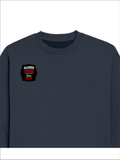 Oversized Sweatshirt | Roomy Relaxed Fit | 400 GSM Cotton Blend | Pre-Shrunk Drop Shoulder | Unisex Adult | Personalized | DTF | Grunge | Assertiveness | Everyday | Assertive - right pocket - Navy Blue - mockup 4