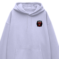 Oversized Hoodie | Relaxed Fit, Drop-Shoulder | 400 GSM Fabric | Warm, Durable | Unisex | Personalized | DTF | Grunge | Assertiveness | Everyday | Assertive - left pocket - Lavender - mockup 3