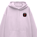 Oversized Hoodie | Relaxed Fit, Drop-Shoulder | 400 GSM Fabric | Warm, Durable | Unisex | Personalized | DTF | Grunge | Assertiveness | Everyday | Assertive - left pocket - Light Baby Pink - mockup 3