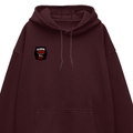 Oversized Hoodie | Relaxed Fit, Drop-Shoulder | 400 GSM Fabric | Warm, Durable | Unisex | Personalized | DTF | Grunge | Assertiveness | Everyday | Assertive - right pocket - Maroon - mockup 4