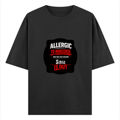 Oversized Standard T-Shirt | Unisex Oversized Fit | 180 GSM 100% Super Combed Cotton | DTF Print | Soft & Durable | Personalized | DTF | Grunge | Assertiveness | Everyday | Assertive - front - Black - mockup 1