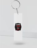 Keychain | Rectangle, Square, Slim Options | Acrylic UV Printed | Fade-Proof, Glossy Finish | Unisex | Personalized | Grunge | Assertiveness | Everyday | Assertive - front_Slim - Slim - White - mockup 5