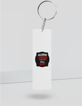 Keychain | Rectangle, Square, Slim Options | Acrylic UV Printed | Fade-Proof, Glossy Finish | Unisex | Personalized | Grunge | Assertiveness | Everyday | Assertive - back_Slim - White - mockup 6