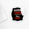 Mouse Pad | Unisex Adults | Sublimation Print | 3mm Thick, Skid-Proof, Fade-Proof | Personalized | Grunge | Assertiveness | Everyday | Assertive - front_2 - Circle - White - mockup 2