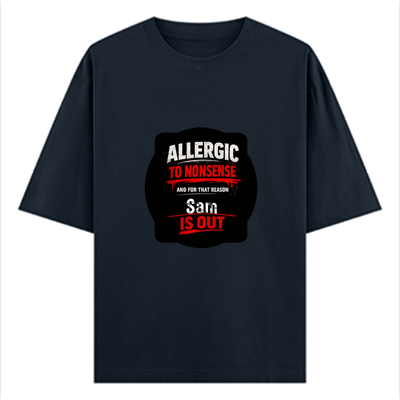 Oversized Classic T-Shirt | Unisex Oversized Fit | 100% Super-Combed Cotton | Pre-Shrunk & Ribbed Neck | Adults | Personalized | DTG | Grunge | Assertiveness | Everyday | Assertive - front - Navy Blue - mockup 1