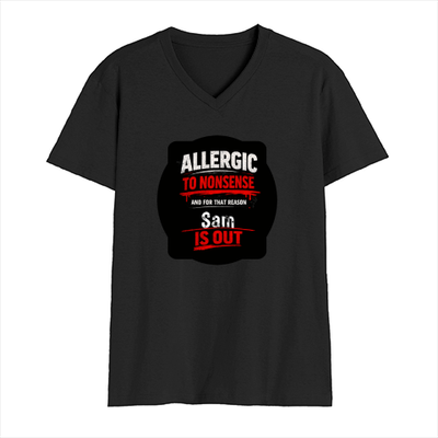 Men's V-Neck T-Shirt | Regular Fit | 180 GSM Bio-Washed Cotton | DTG Print | Durable | Personalized | DTG | Grunge | Assertiveness | Everyday | Assertive - front - Black - mockup 1