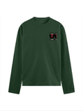 Male Full Sleeve T-Shirt | Regular Fit Men's | 180 GSM Bio-Washed Cotton Blend | DTG Print | Double Stitched Seam, Ribbed Neck | Personalized | DTG | Grunge | Assertiveness | Everyday | Assertive - left pocket - Bottle Green - mockup 3