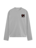 Male Full Sleeve T-Shirt | Regular Fit Men's | 180 GSM Bio-Washed Cotton Blend | DTG Print | Double Stitched Seam, Ribbed Neck | Personalized | DTG | Grunge | Assertiveness | Everyday | Assertive - left pocket - Grey Melange - mockup 3