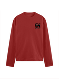 Male Full Sleeve T-Shirt | Regular Fit Men's | 180 GSM Bio-Washed Cotton Blend | DTG Print | Double Stitched Seam, Ribbed Neck | Personalized | DTG | Grunge | Assertiveness | Everyday | Assertive - left pocket - Red - mockup 3