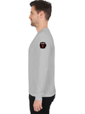 Male Full Sleeve T-Shirt | Regular Fit Men's | 180 GSM Bio-Washed Cotton Blend | DTG Print | Double Stitched Seam, Ribbed Neck | Personalized | DTG | Grunge | Assertiveness | Everyday | Assertive - left sleeve - Grey Melange - mockup 5