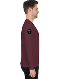 Male Full Sleeve T-Shirt | Regular Fit Men's | 180 GSM Bio-Washed Cotton Blend | DTG Print | Double Stitched Seam, Ribbed Neck | Personalized | DTG | Grunge | Assertiveness | Everyday | Assertive - right sleeve - Maroon - mockup 6