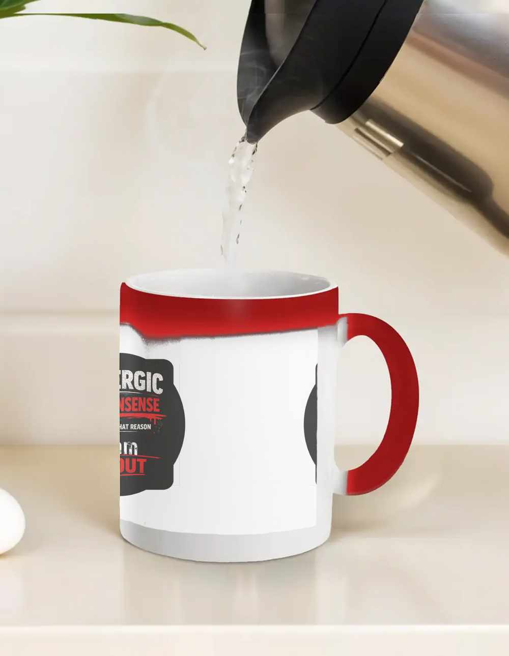 Magic Coffee Mug | 11 oz | Ceramic | Heat-Activated Design Reveal | Unisex | Personalized | Grunge | Assertiveness | Everyday | Assertive - front_11oz Red - 11oz Red - mockup 1