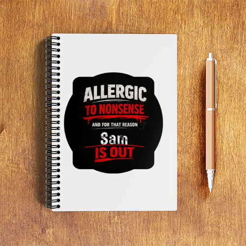 NotePad | A5 Size | Digital Print | 120 Pages | Unisex | Personalized | Grunge | Assertiveness | Everyday | Assertive - front - White - mockup 1