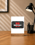 Acrylic Photo Frame | 5x7 Tabletop Display | UV Printed Acrylic & Wood Stand | Personalized Gift & Home Decor | Personalized | Bold | Defiance | Everyday | Assertive | Breaks The Rules - front - mockup 1