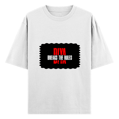 Oversized Standard T-Shirt | Unisex Relaxed Fit | 100% Super Combed Cotton DTG | Soft, Breathable & Durable | Adult | Personalized | DTG | Bold | Defiance | Everyday | Assertive | Breaks The Rules - front - White - mockup 1