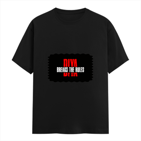 Female Classic Crew T-Shirt | Women's Regular Fit | 180 GSM Bio-Washed Cotton | Double Stitched, Pre-Shrunk | Personalized | DTG | Bold | Defiance | Everyday | Assertive | Breaks The Rules - front - Black - mockup 1