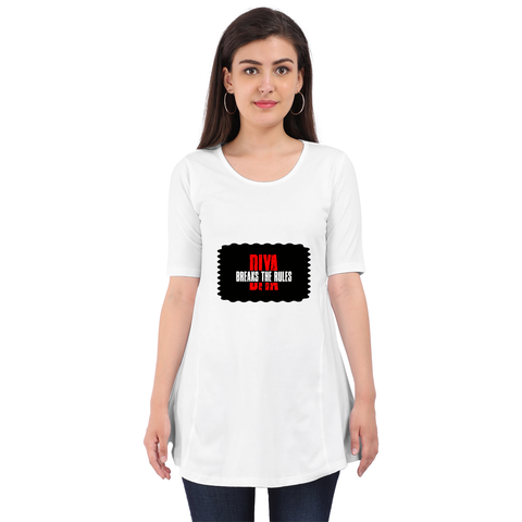 Female Maternity Dress | Regular Fit | Bio-Washed Cotton Blend | Double Stitched Seam | Women | Personalized | DTF | Bold | Defiance | Everyday | Assertive | Breaks The Rules - front - White - mockup 1