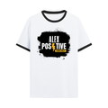 Ringer T-shirt | Unisex Regular Fit | 100% Cotton DTF/DTG | Contrast Rib Neck Bio Washed Pre-Shrunk | Adults | Personalized | DTF | Grunge | Positive Affirmations | Energy | Everyday | Uplifting - front - Black White - mockup 1