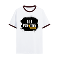 Ringer T-shirt | Unisex Regular Fit | 100% Cotton DTF/DTG | Contrast Rib Neck Bio Washed Pre-Shrunk | Adults | Personalized | DTF | Grunge | Positive Affirmations | Energy | Everyday | Uplifting - front - Maroon off white - mockup 1