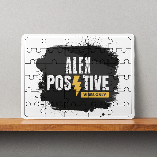MDF Wooden Puzzles | 6x8 Inch | 30 Pieces | Durable MDF | Glossy Finish | Sublimation Print | Lightweight | Waterproof | Fade-Proof | Unisex | Personalized | Grunge | Positive Affirmations | Energy | Everyday | Uplifting - front - White - mockup 1