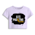 Female Baby Tee | Cropped Fit, Gen Z | 95% Cotton 5% Spandex, DTG | Stretchable, Breathable, Pre-Shrunk | Women | Personalized | DTG | Grunge | Positive Affirmations | Energy | Everyday | Uplifting - front - Lavender - mockup 1