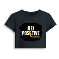 Female Baby Tee | Cropped Fit, Gen Z | 95% Cotton 5% Spandex, DTG | Stretchable, Breathable, Pre-Shrunk | Women | Personalized | DTG | Grunge | Positive Affirmations | Energy | Everyday | Uplifting - front - Navy Blue - mockup 1