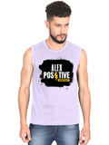 Men's Sleeveless T-Shirt | Regular Fit | 180 GSM Bio-Washed Cotton DTG | Pre-Shrunk, Double Stitched | For Gym & Casual Wear | Personalized | DTG | Grunge | Positive Affirmations | Energy | Everyday | Uplifting - front - Lavender - mockup 1