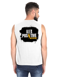 Men's Sleeveless T-Shirt | Regular Fit | 180 GSM Bio-Washed Cotton DTG | Pre-Shrunk, Double Stitched | For Gym & Casual Wear | Personalized | DTG | Grunge | Positive Affirmations | Energy | Everyday | Uplifting - back - White - mockup 2
