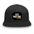 Classic Snapback Cap | Adjustable One-Size | Heavy Cotton DTG Printed | Flat Brim Structured | Unisex Adults | Personalized | DTG | Grunge | Positive Affirmations | Energy | Everyday | Uplifting - front - Black - mockup 1