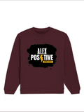 Oversized Sweatshirt | Roomy Relaxed Fit | 400 GSM Cotton Blend | Pre-Shrunk Drop Shoulder | Unisex Adult | Personalized | DTG | Grunge | Positive Affirmations | Energy | Everyday | Uplifting - front - Maroon - mockup 1