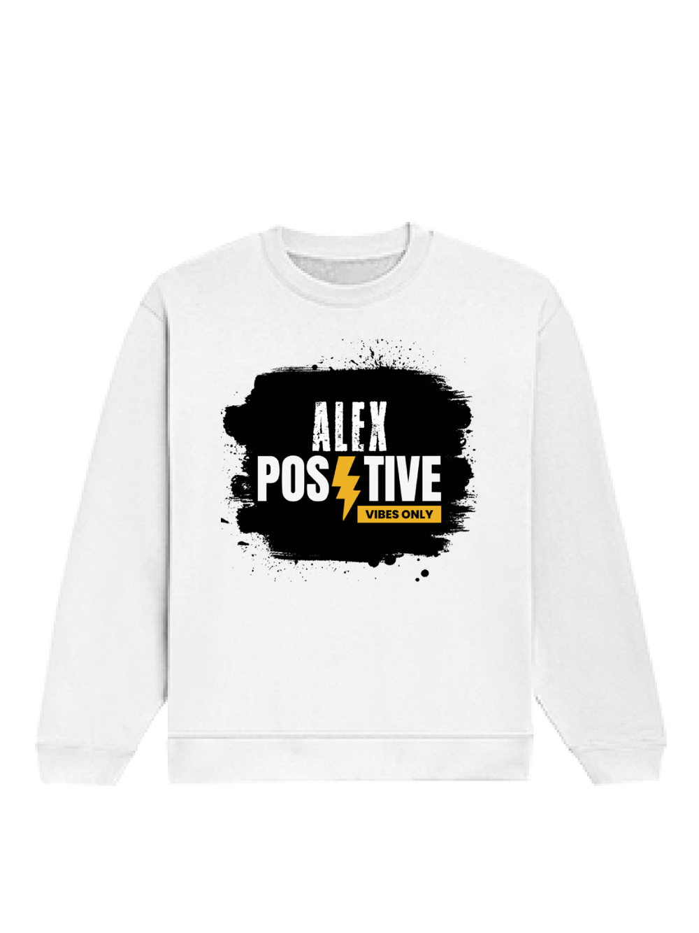 Oversized Sweatshirt | Roomy Relaxed Fit | 400 GSM Cotton Blend | Pre-Shrunk Drop Shoulder | Unisex Adult | Personalized | DTG | Grunge | Positive Affirmations | Energy | Everyday | Uplifting - front - White - mockup 1