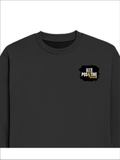 Oversized Sweatshirt | Roomy Relaxed Fit | 400 GSM Cotton Blend | Pre-Shrunk Drop Shoulder | Unisex Adult | Personalized | DTG | Grunge | Positive Affirmations | Energy | Everyday | Uplifting - left pocket - Black - mockup 3