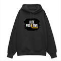 Oversized Hoodie | Unisex Relaxed Fit | 400 GSM Cotton Blend | DTG Printed | Drop Shoulder, Pre-Shrunk | Adults | Personalized | DTG | Grunge | Positive Affirmations | Energy | Everyday | Uplifting - front - Black - mockup 1