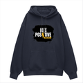 Oversized Hoodie | Unisex Relaxed Fit | 400 GSM Cotton Blend | DTG Printed | Drop Shoulder, Pre-Shrunk | Adults | Personalized | DTG | Grunge | Positive Affirmations | Energy | Everyday | Uplifting - front - Navy Blue - mockup 1